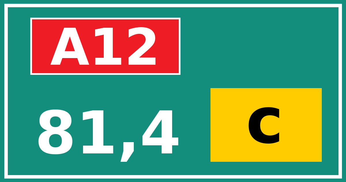 Hectometerbord A12 81,4 letter c