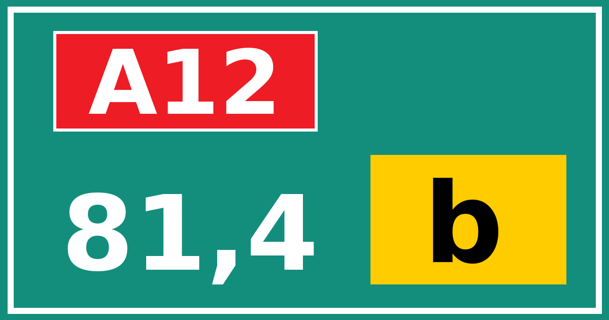 Hectometerbord A12 81,4 letter b