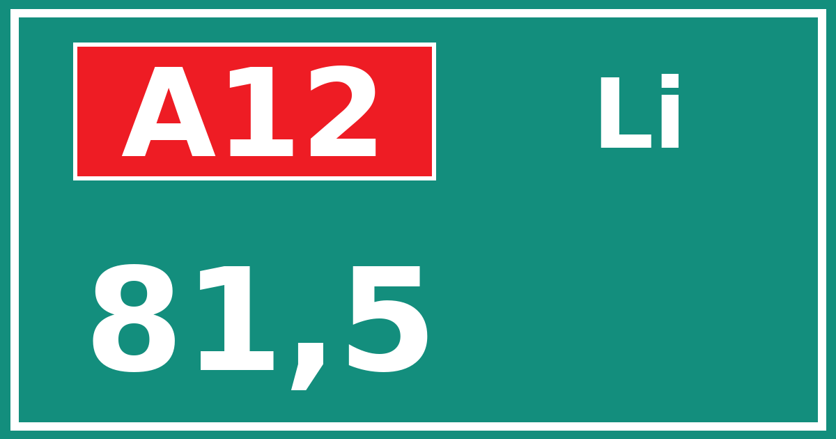 Hectometerbord A12 81,5 zijde Li