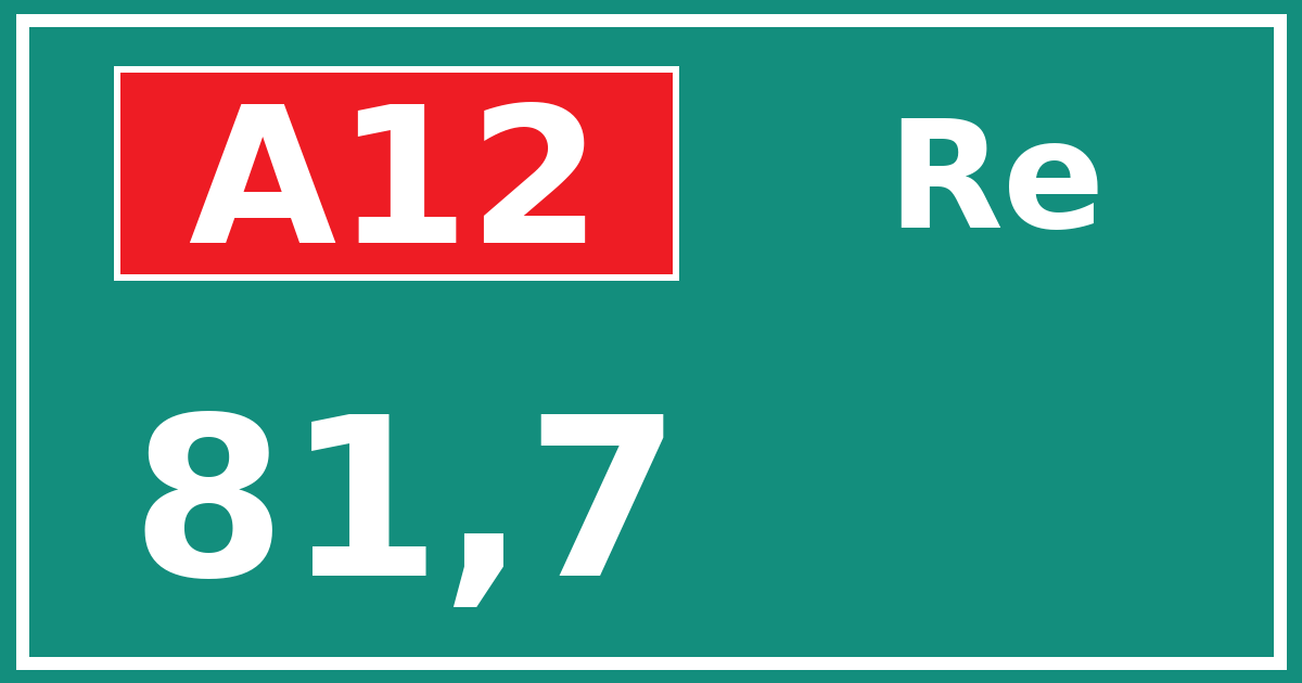 Hectometerbord A12 81,7 zijde Re