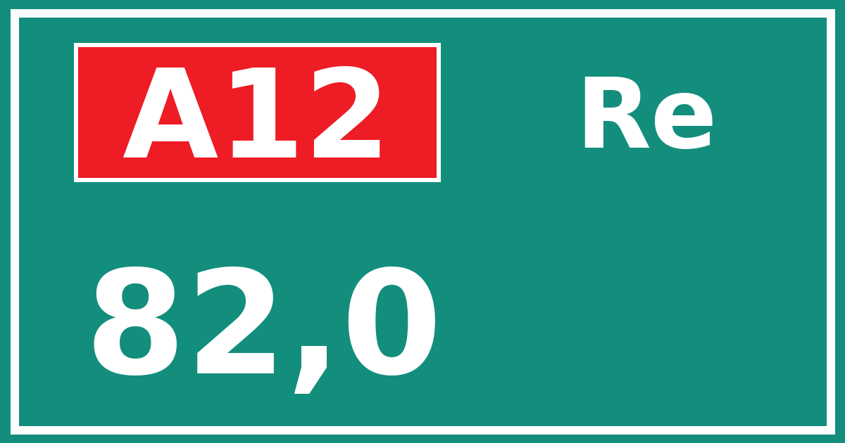 Hectometerbord A12 82,0 zijde Re