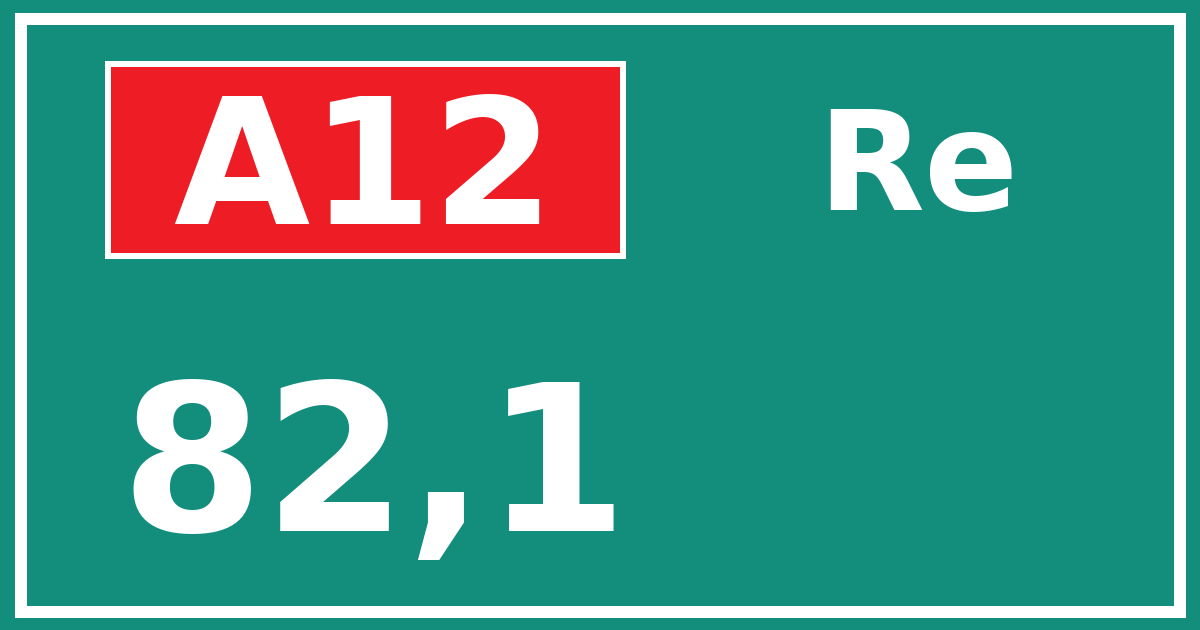 Hectometerbord A12 82,1 zijde Re