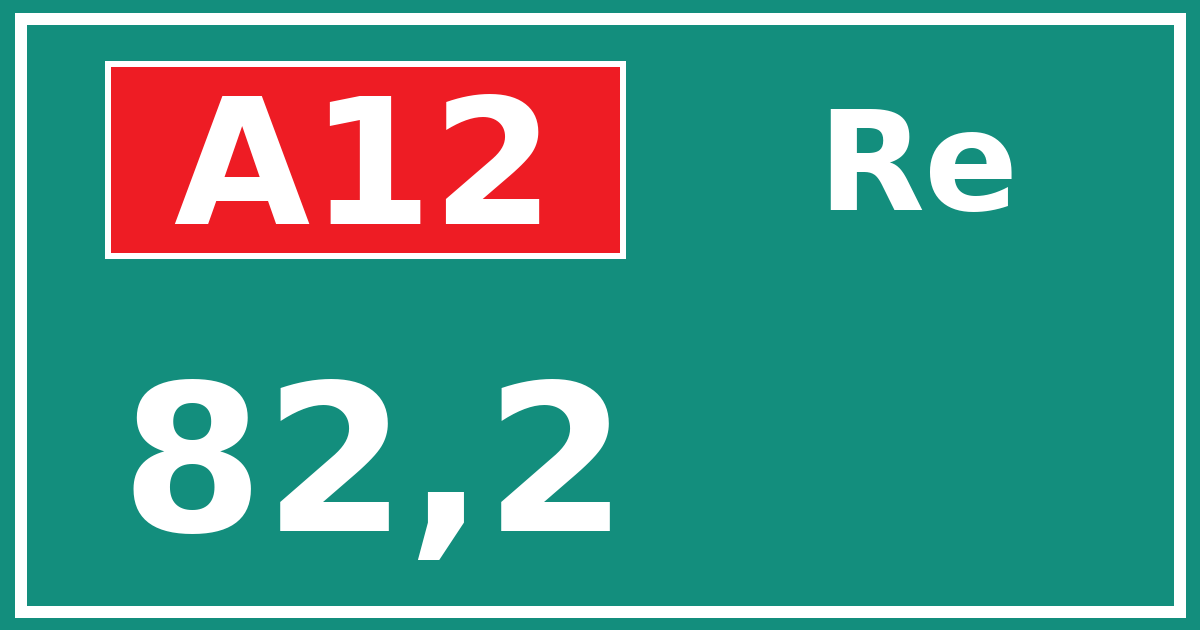 Hectometerbord A12 82,2 zijde Re