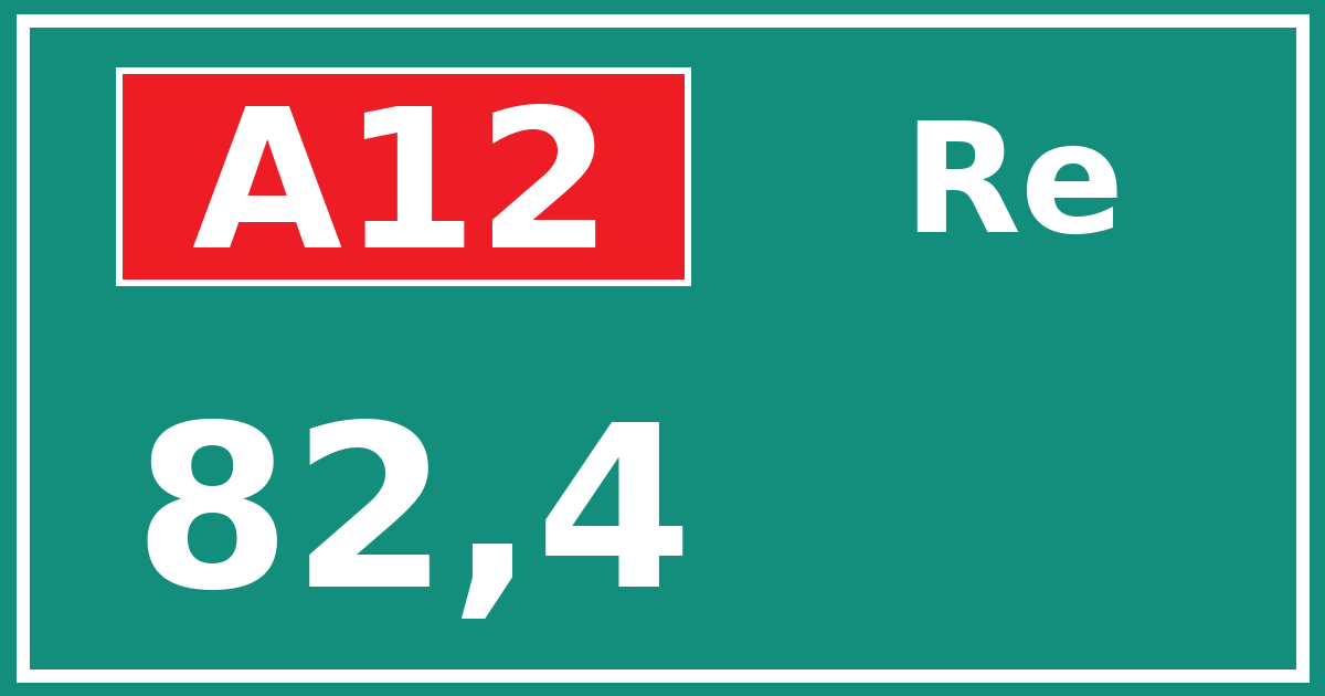 Hectometerbord A12 82,4 zijde Re