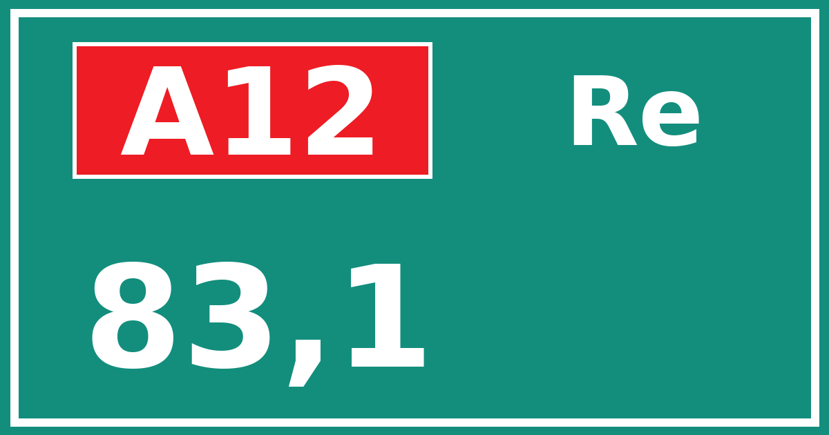 Hectometerbord A12 83,1 zijde Re