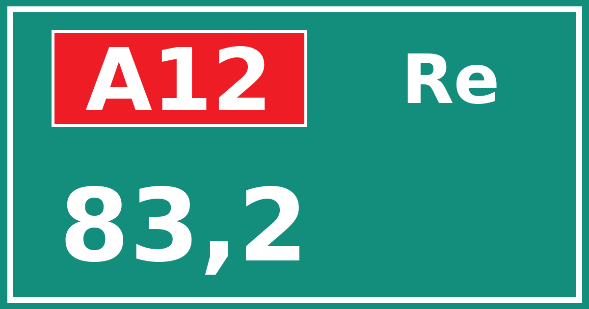 Hectometerbord A12 83,2 zijde Re