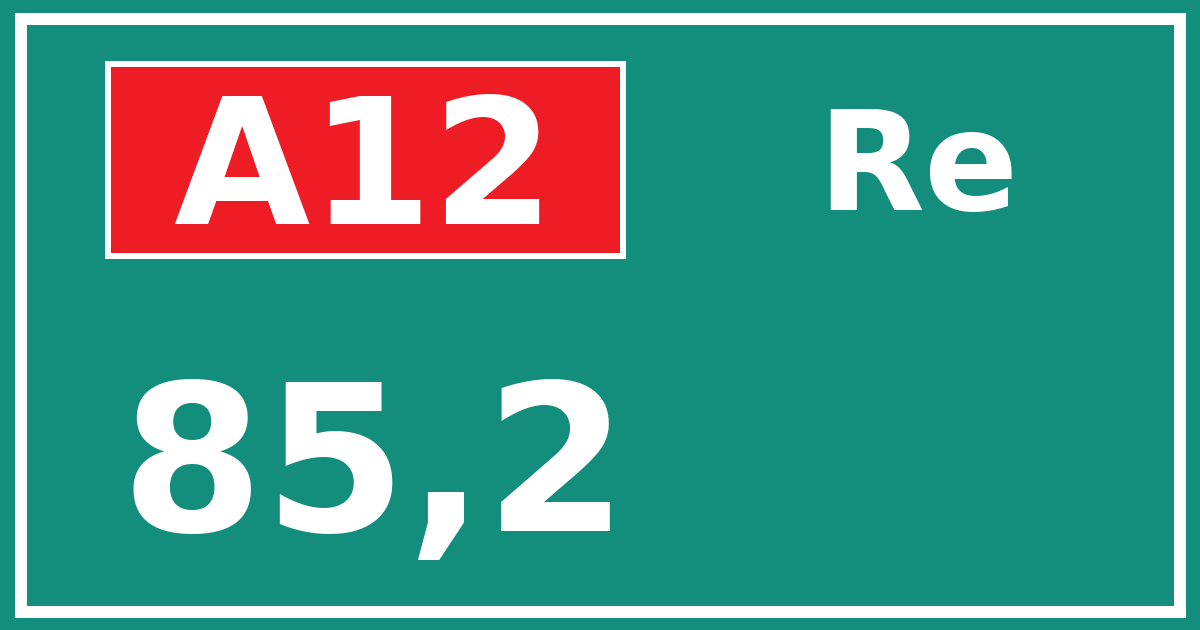Hectometerbord A12 85,2 zijde Re