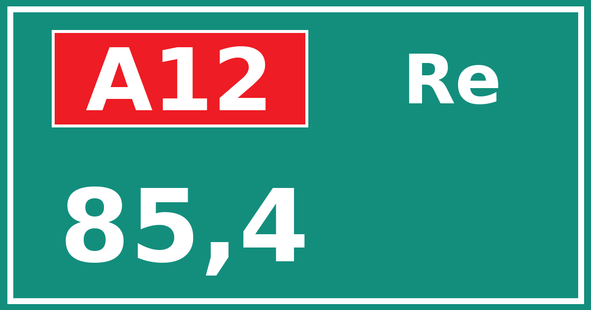 Hectometerbord A12 85,4 zijde Re