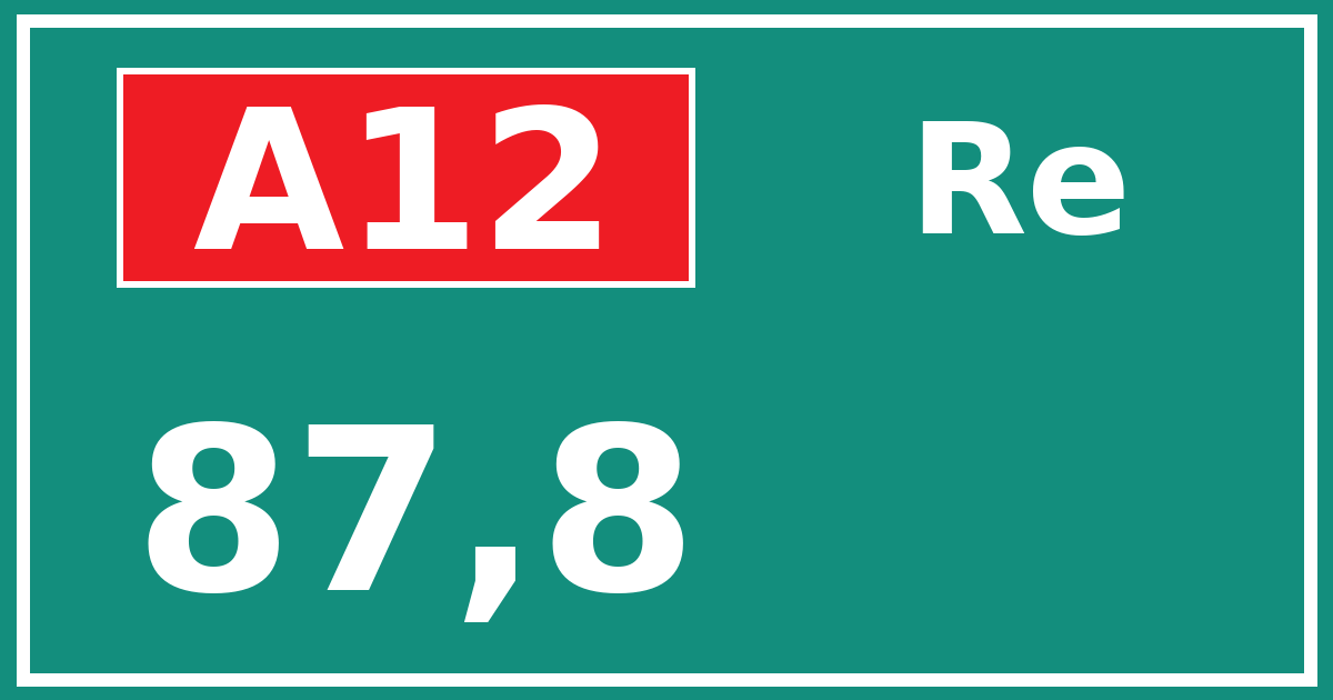 Hectometerbord A12 87,8 zijde Re