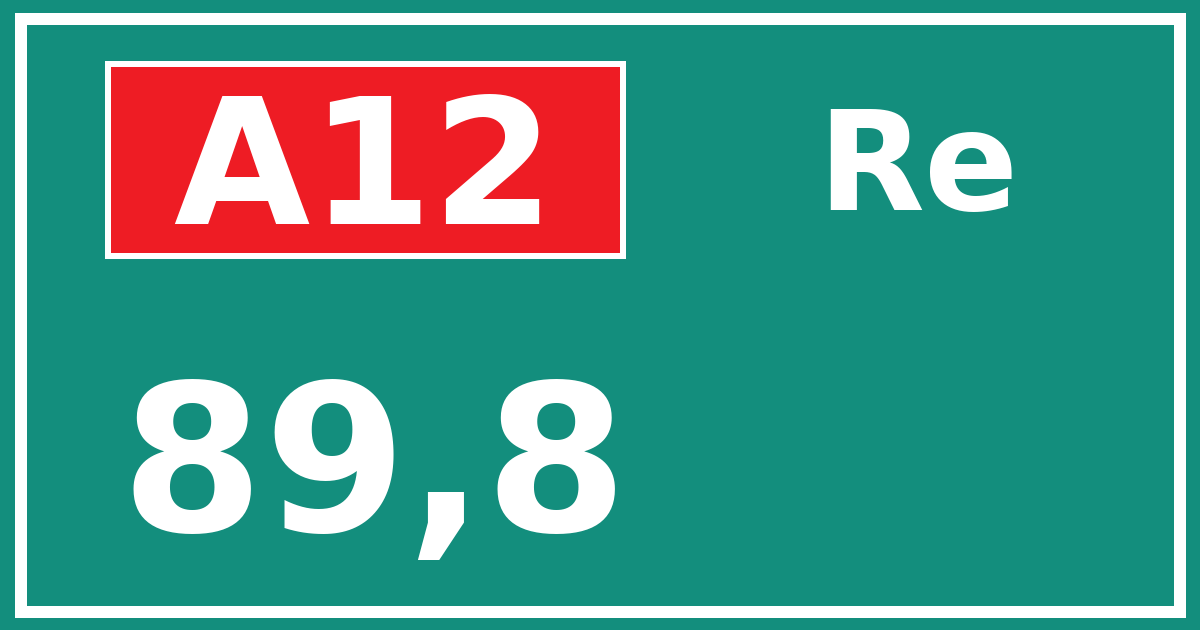 Hectometerbord A12 89,8 zijde Re