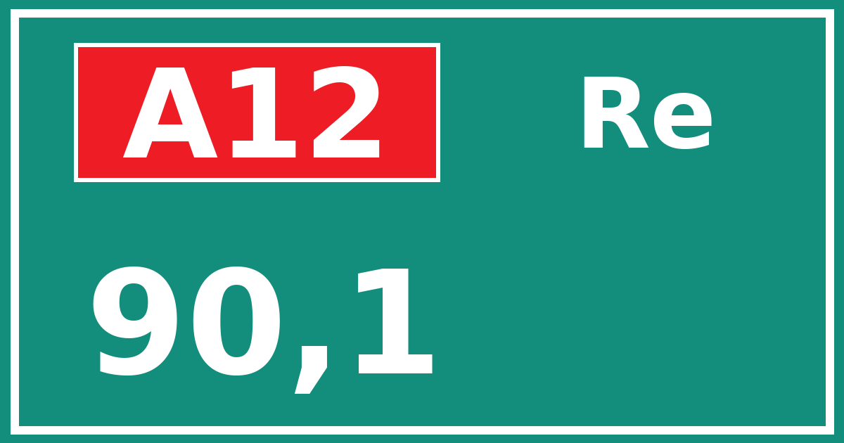 Hectometerbord A12 90,1 zijde Re