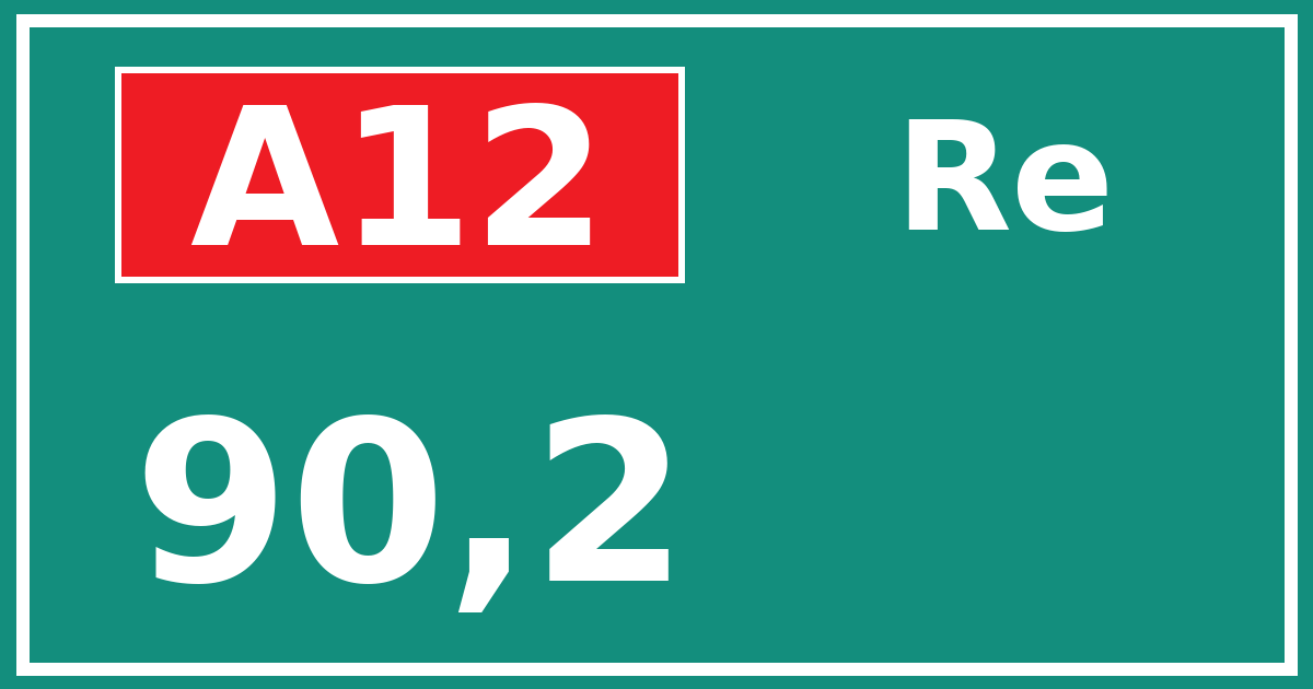Hectometerbord A12 90,2 zijde Re