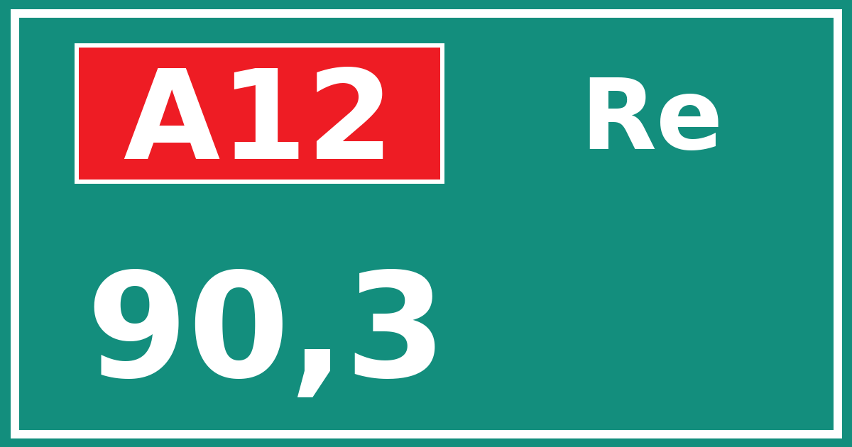 Hectometerbord A12 90,3 zijde Re