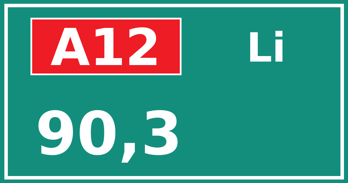 Hectometerbord A12 90,3 zijde Li