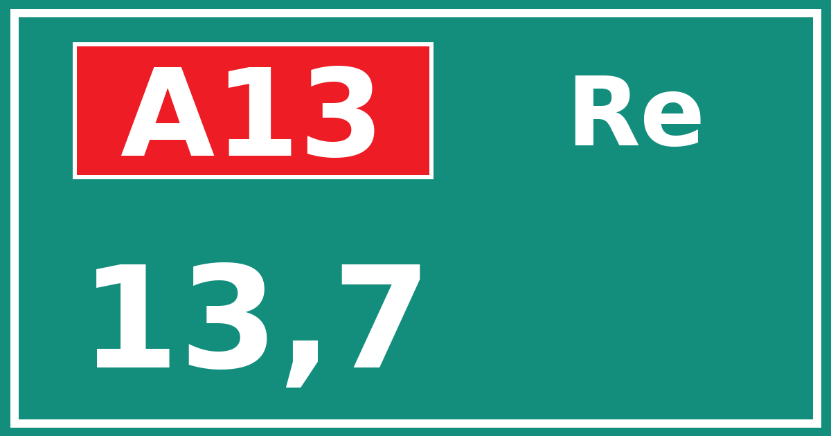 Hectometerbord A13 13,7 zijde Re