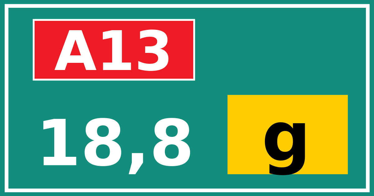 Hectometerbord A13 18,8 letter g