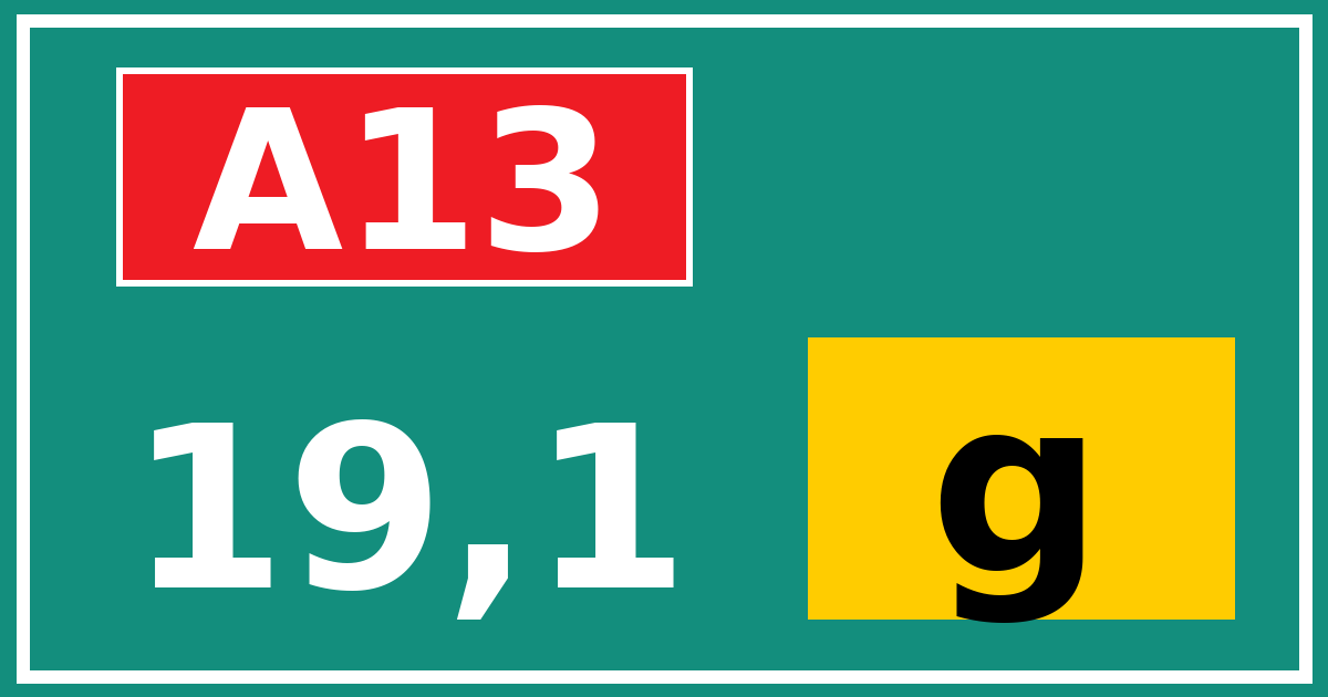 Hectometerbord A13 19,1 letter g
