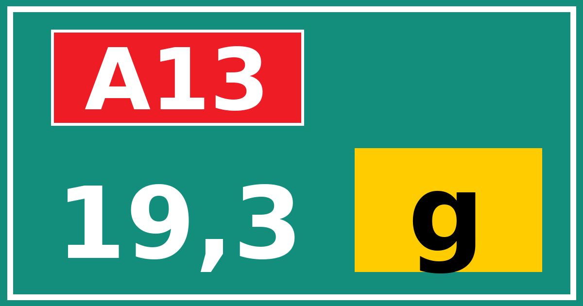 Hectometerbord A13 19,3 letter g