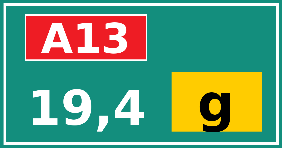 Hectometerbord A13 19,4 letter g