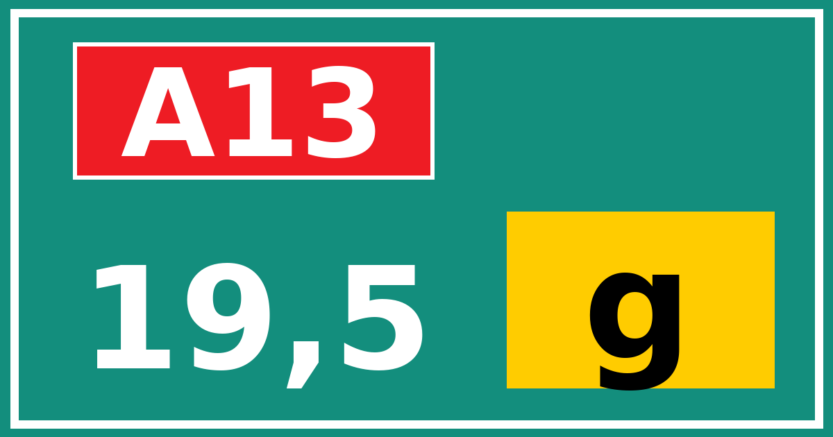 Hectometerbord A13 19,5 letter g