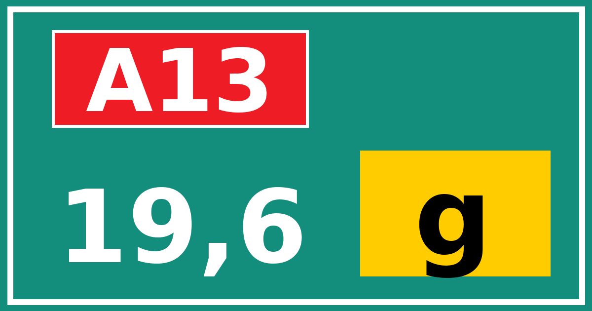 Hectometerbord A13 19,6 letter g