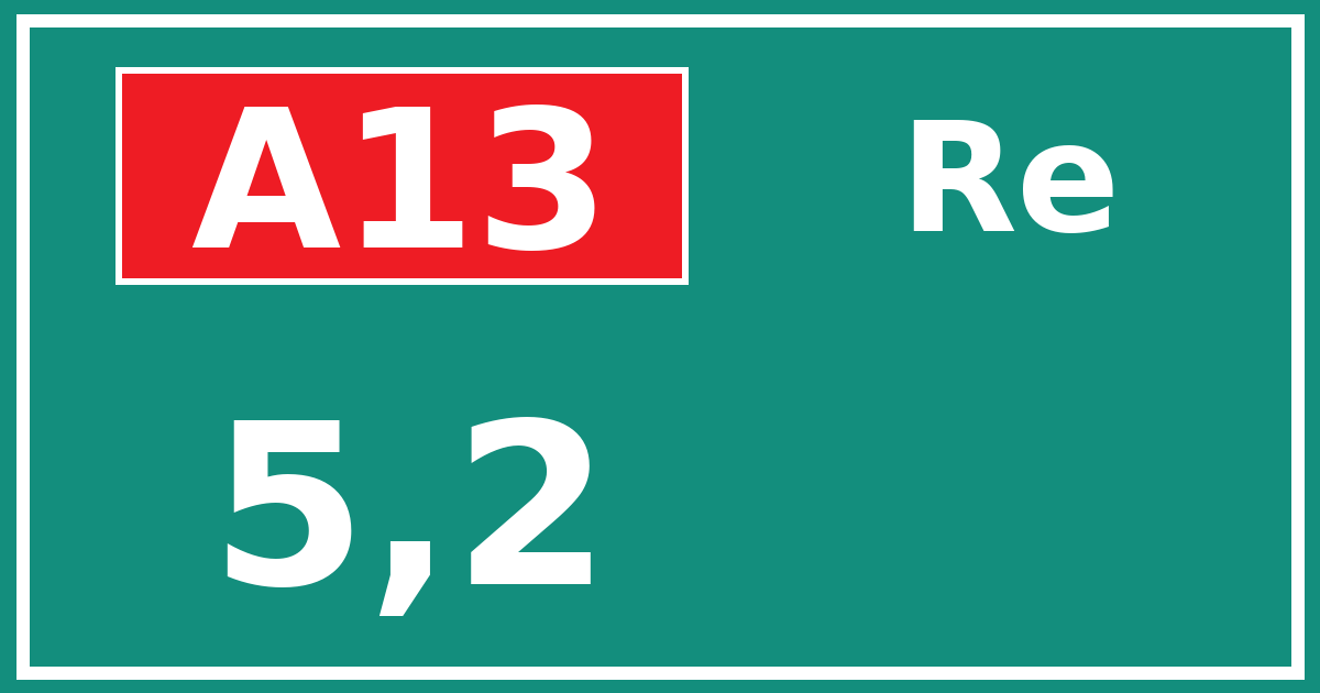 Hectometerbord A13 5,2 zijde Re
