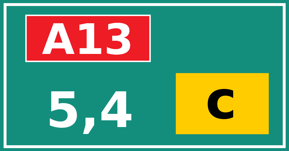 Hectometerbord A13 5,4 letter c