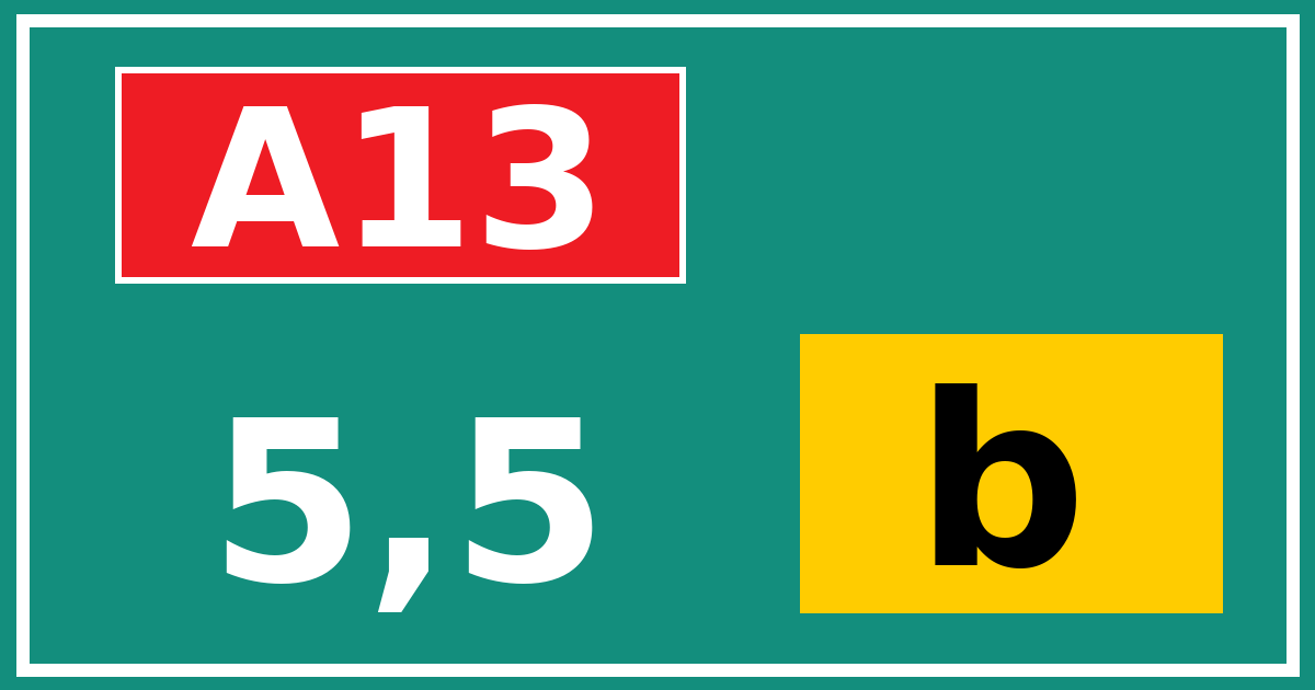 Hectometerbord A13 5,5 letter b
