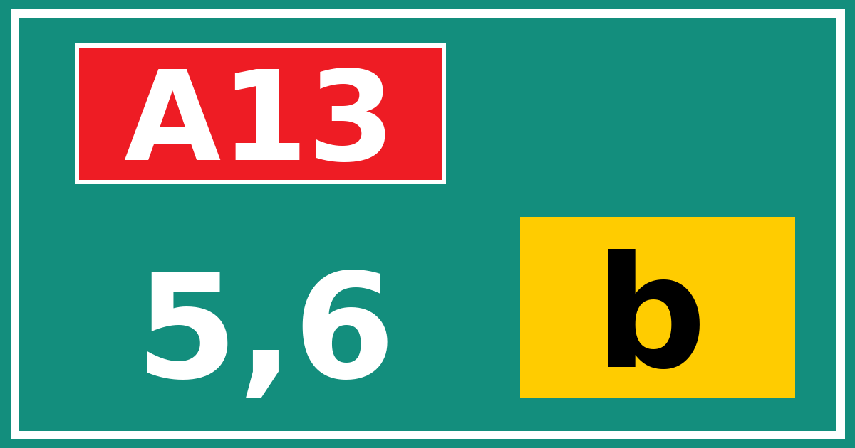 Hectometerbord A13 5,6 letter b