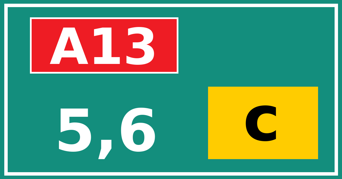 Hectometerbord A13 5,6 letter c