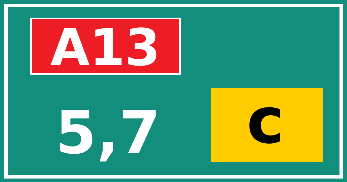 Hectometerbord A13 5,7 letter c