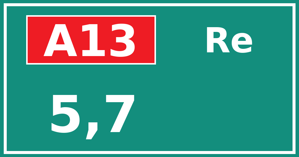 Hectometerbord A13 5,7 zijde Re