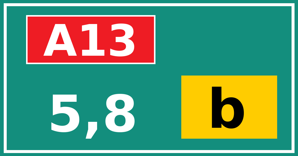 Hectometerbord A13 5,8 letter b