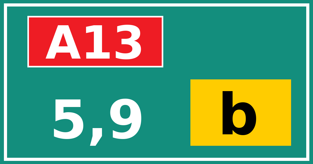 Hectometerbord A13 5,9 letter b