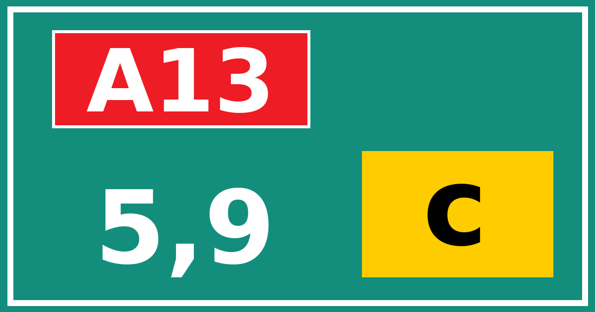 Hectometerbord A13 5,9 letter c