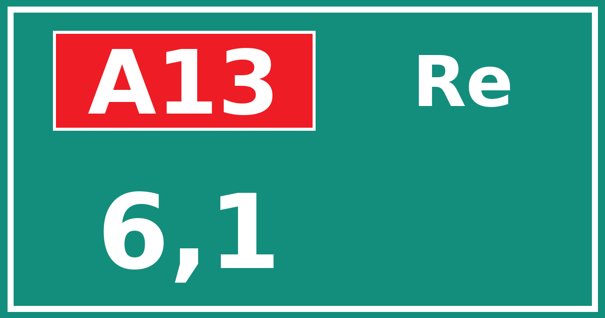 Hectometerbord A13 6,1 zijde Re