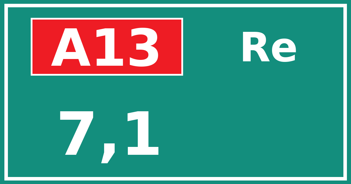 Hectometerbord A13 7,1 zijde Re