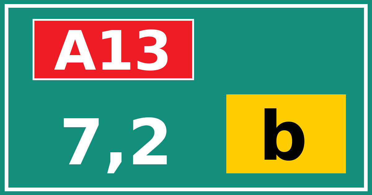 Hectometerbord A13 7,2 letter b