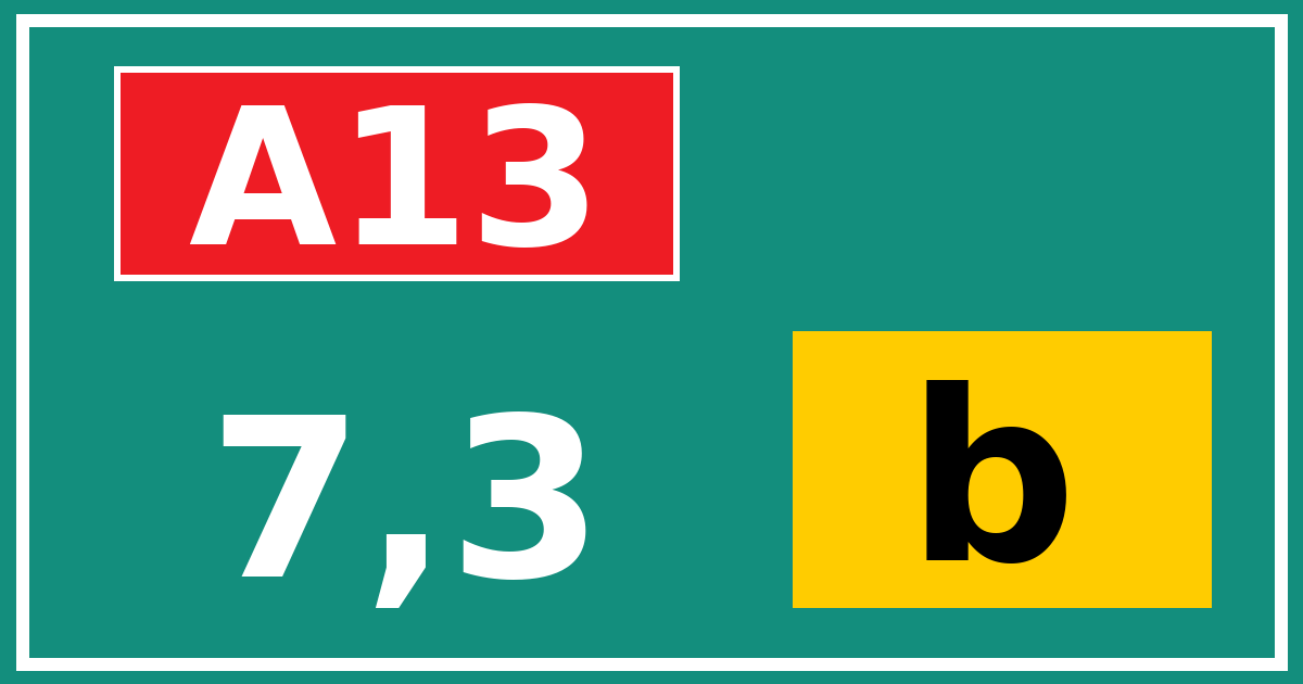 Hectometerbord A13 7,3 letter b