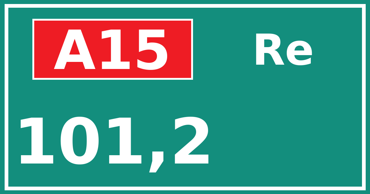 Hectometerbord A15 101,2 zijde Re