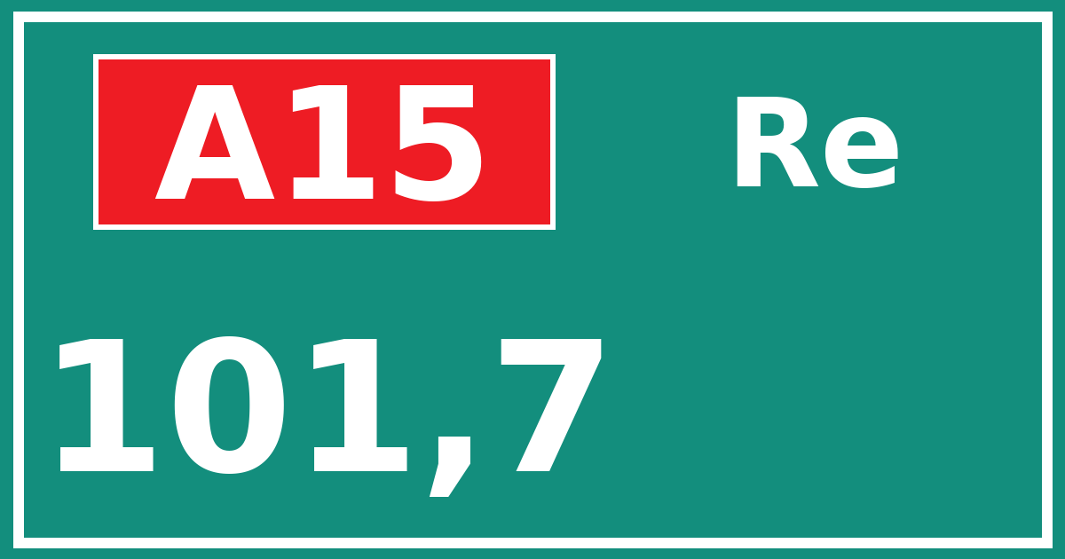 Hectometerbord A15 101,7 zijde Re