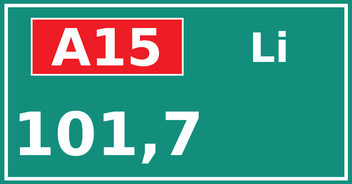 Hectometerbord A15 101,7 zijde Li