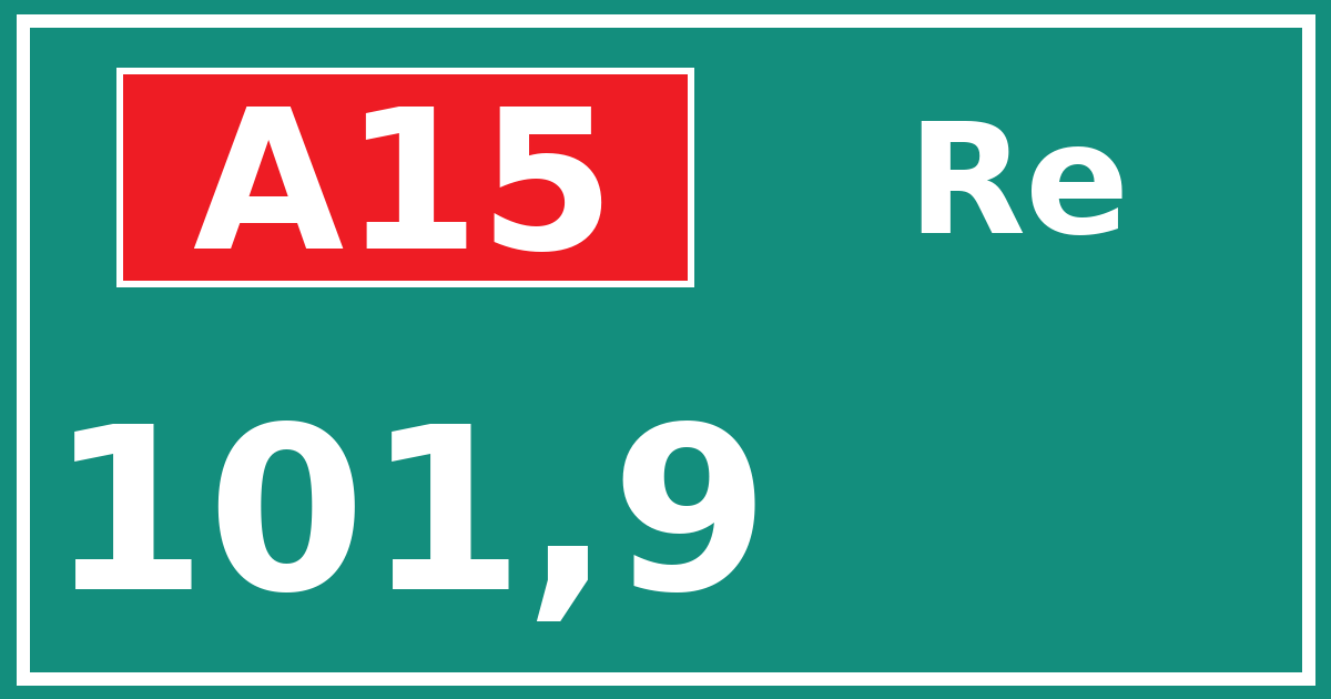 Hectometerbord A15 101,9 zijde Re