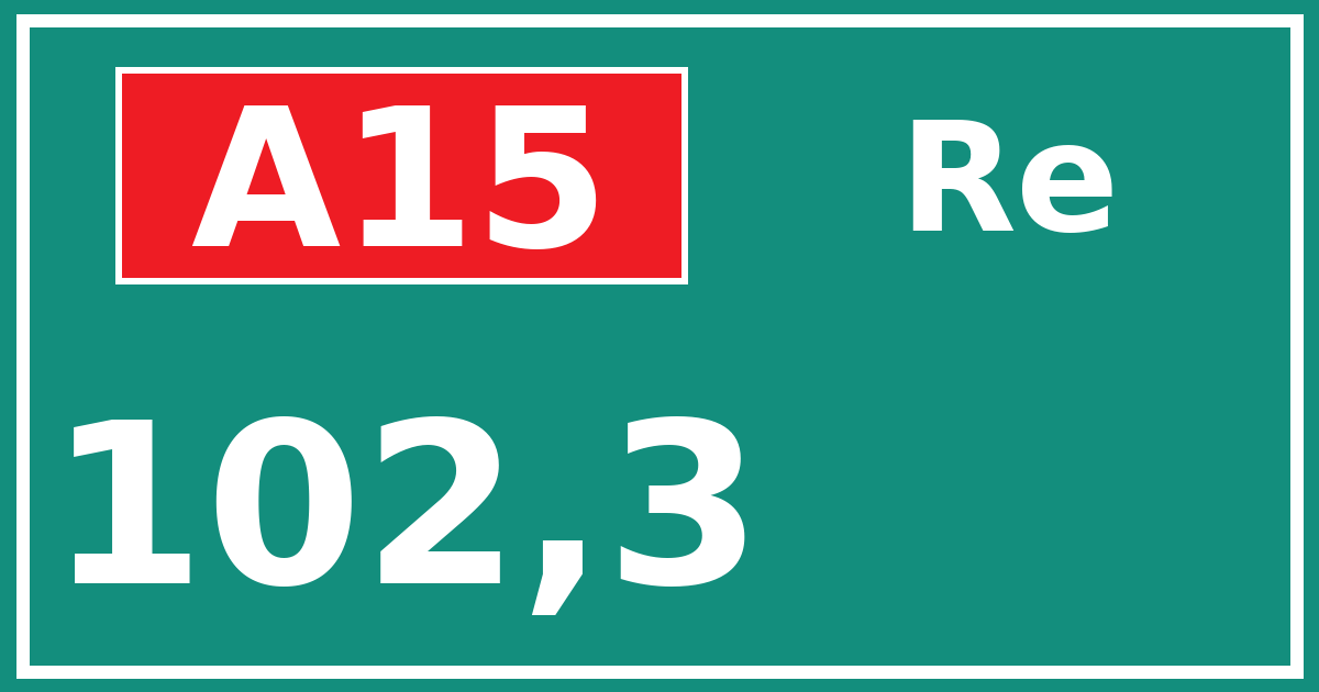 Hectometerbord A15 102,3 zijde Re