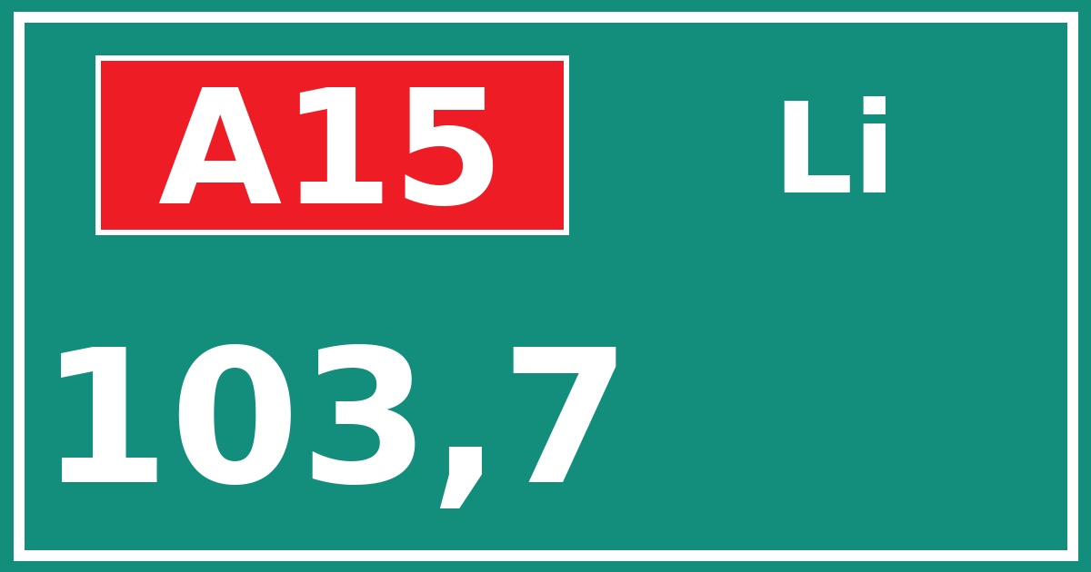 Hectometerbord A15 103,7 zijde Li