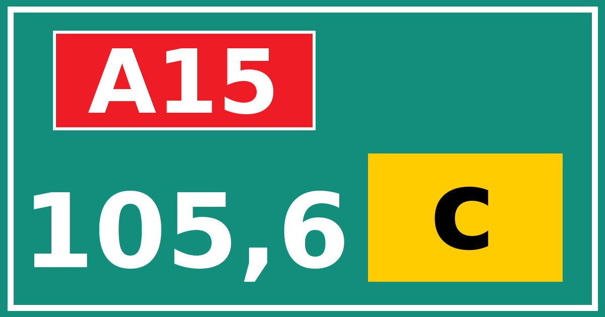 Hectometerbord A15 105,6 letter c