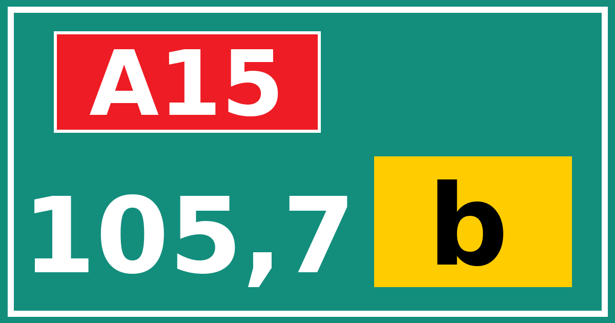 Hectometerbord A15 105,7 letter b