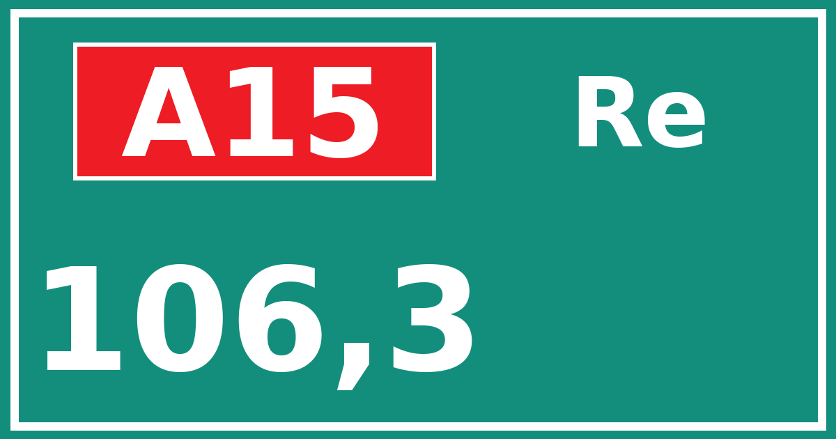 Hectometerbord A15 106,3 zijde Re