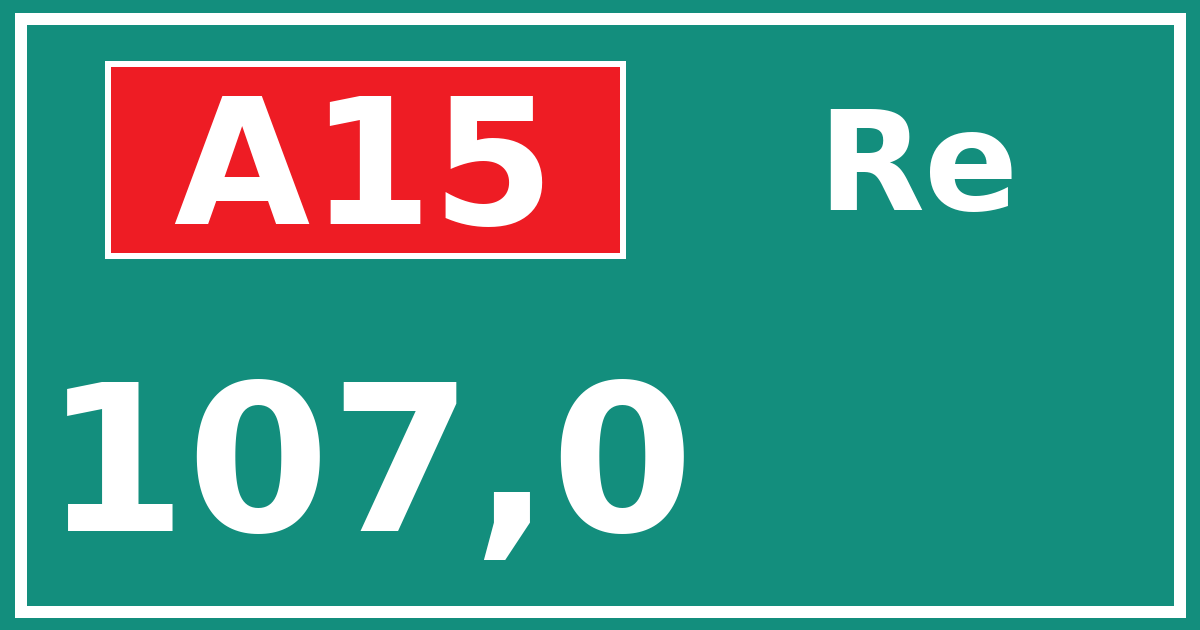 Hectometerbord A15 107,0 zijde Re