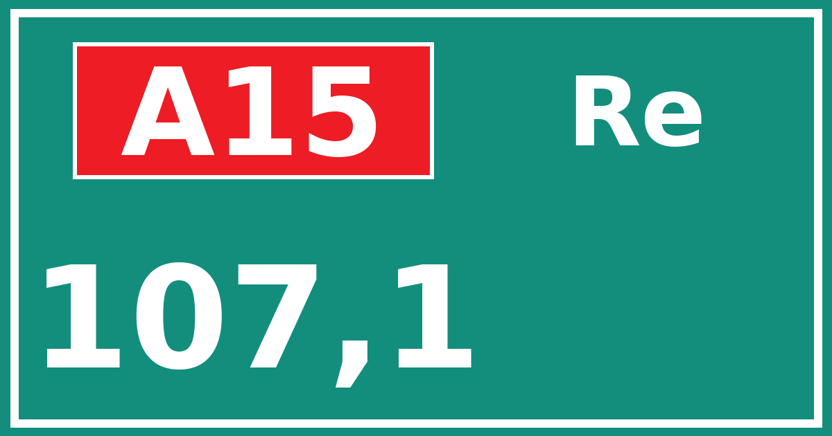 Hectometerbord A15 107,1 zijde Re